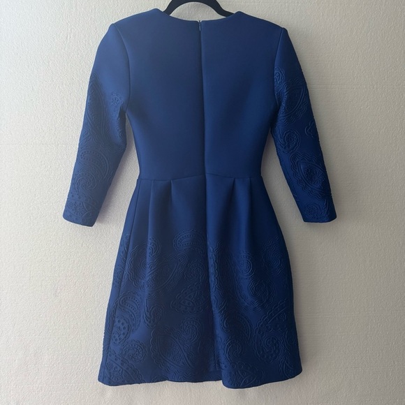 MaxMara Cobalt Blue Long Sleeve Mini Cocktail Dress size Medium - Picture 7 of 10